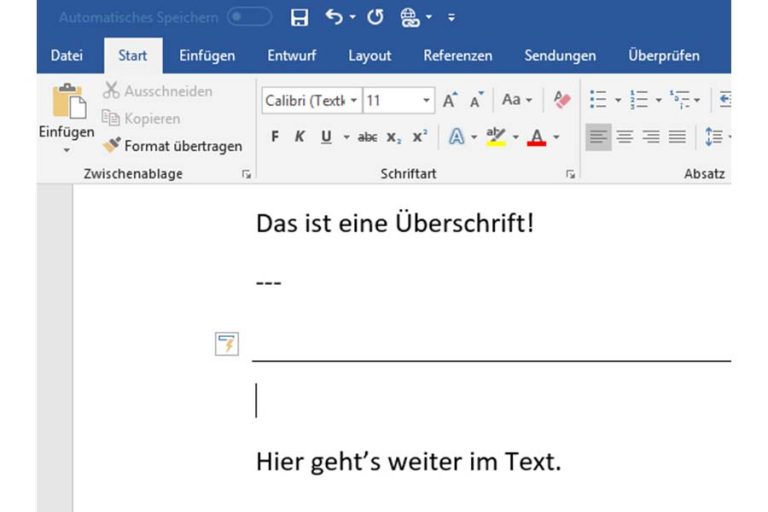 MS Word Blitzschnell Linien Zeichnen 111tipps de